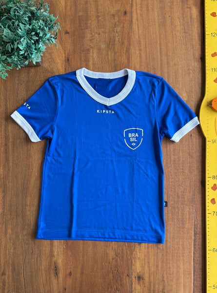 Camiseta Brasil Infantil Kipsta Azul TAM 6 Anos