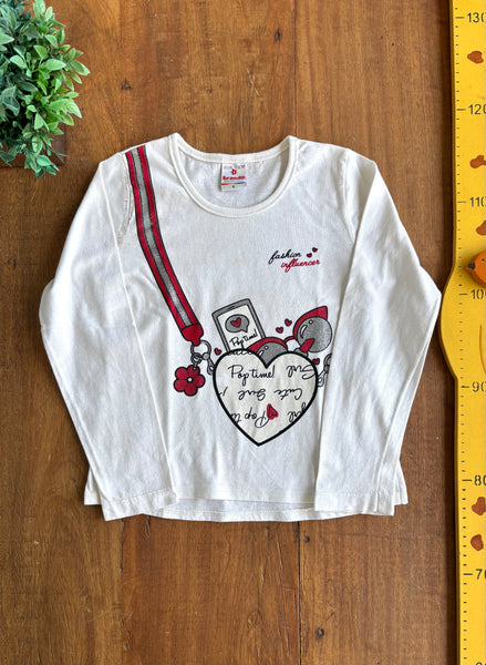 Camiseta Infantil Brandili Coração TAM 6 Anos