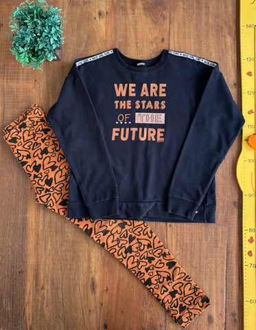 Conjunto Moletom Forrado Colorittá TAM 12 Anos