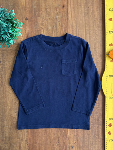 Camiseta Manga Longa Azul Marinho Carter's TAM 4 Anos