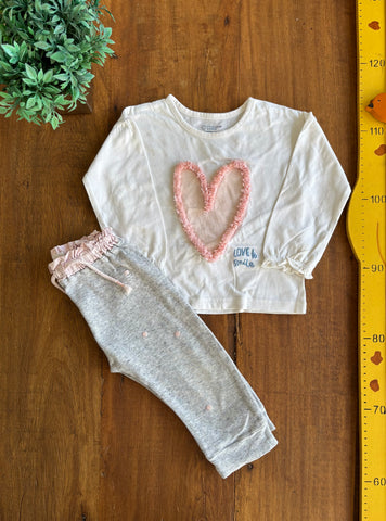 Conjunto Camiseta Primark e Calça Baby Club TAM 9 a 12 Meses