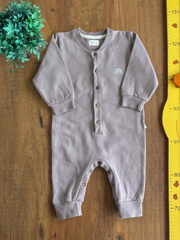 Macacão Bebe Moletom Peluciado Comfy - Marrom Cappuccino Yoko Baby TAM 3 a 6 Meses