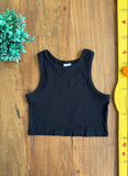 Regata Cropped Infatil Zara com Nervuras Preto TAM 9 - 10 Anos 140cm
