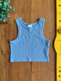 Regata Cropped Infatil Zara com Nervuras Azul TAM 8 - 9 Anos