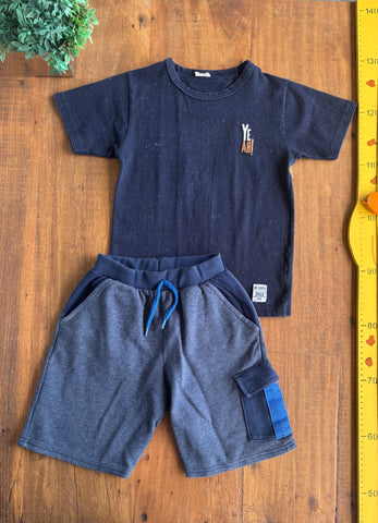 Conjunto Camiseta e Bermuda Moletom No Limits TAM 6/7 Anos