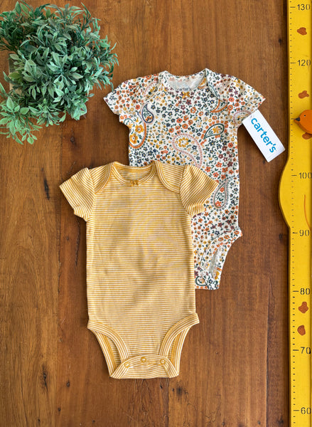 Conjunto Body Carter’s Bebê Floral Novo TAM 3 Meses