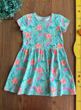 Vestido Infantil Póim Verde Flamingo TAM 5 Anos