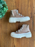 Tênis All Star Converse Lugged Lift Gliter Rosa Gold Platform TAM 28-29 US 12 18 cm