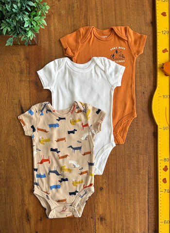 Kit 3 Body Carter's Cachorrinho TAM 3 Meses