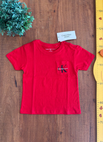 Camiseta Infantil Calvin Klein Vermelha Nova TAM 2 Anos