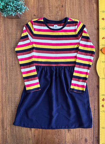 Vestido Infantil GAP Manga Longa Listrado TAM 8 Anos