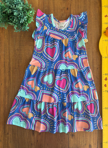 Vestido Infantil Fuzarka Corações TAM 5/6 Anos
