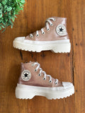 Tênis All Star Converse Lugged Lift Gliter Rosa Gold Platform TAM 28-29 US 12 18 cm