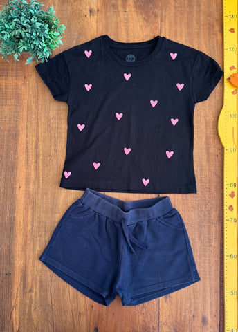 Conjunto Infantil Camiseta e Short Moletom Kyly TAM 12 Anos