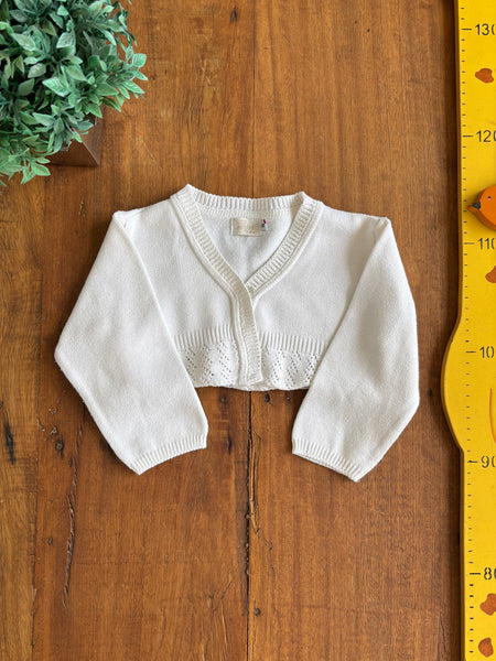 Bolero Branco Bebê Anjos Baby TAM G - 9 Meses