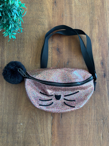 Bolsa Zara Gliter Gatinho 2 em 1 TAM 20 X 14 cm
