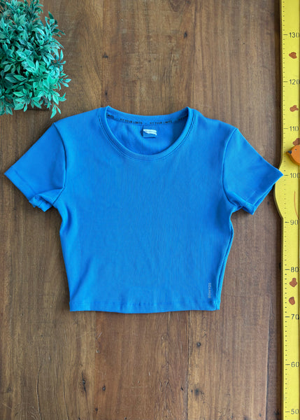 Blusa Cropped Infantil Domyos  Menina Azul TAM 13-14 Anos