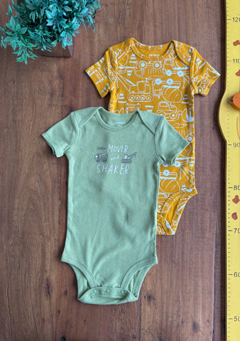 Conjunto Body Carter’s Bebê Trator Novo TAM 12 Meses