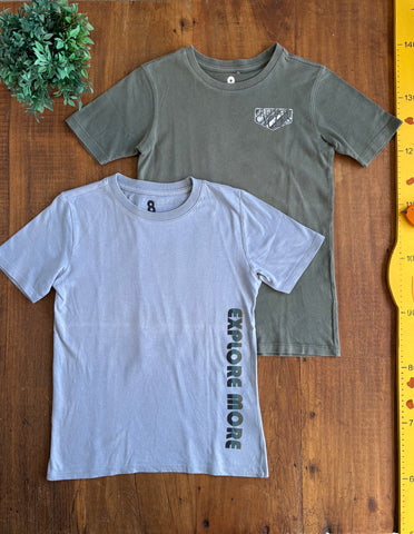 Kit 2 Camisetas Cotton On Azul e Verde TAM 8 Anos