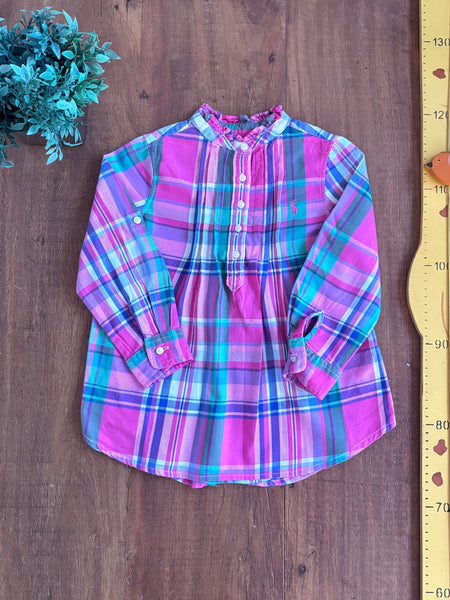 Bata Infantil Ralpha Lauren Xadrez Rosa TAM 3 Anos