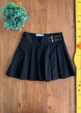 Saia Plissada Infantil Zara Preta com Fivelas e Ziper TAM 11-12 Anos 152 cm