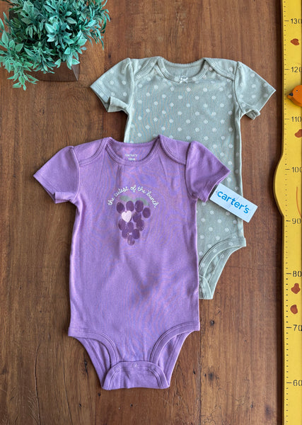 Conjunto Body Carter’s Bebê Uva Novo TAM 18 Meses