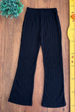 Calça Flare de Malha Canelada Preta TAM 9 Anos