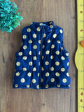 Colete Infantil Puffer Healthtex Azul Bolas Douradas TAM 4 Anos