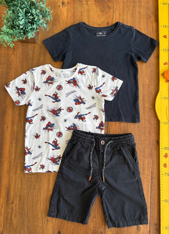 Kit 2 Camisetas Infantil  e Bermuda Póim TAM 3 Anos