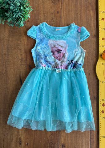 Vestido Infantil Frozen Elsa Flyfreely TAM 6 Anos