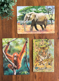 Kit 3 Quebra-cabeças Animais Selvagens TAM 30 X 25 cm