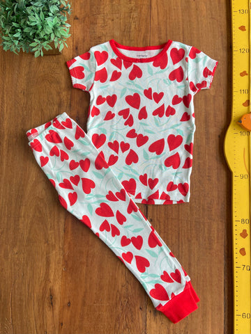 Pijama Infantil Carter's Coração Novo com Etiquetas  TAM 4 Anos
