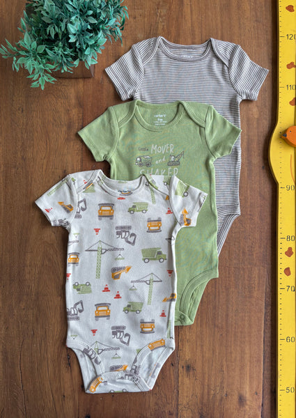 Conjunto Body Carter’s Bebê Trator Novo TAM 9 Meses