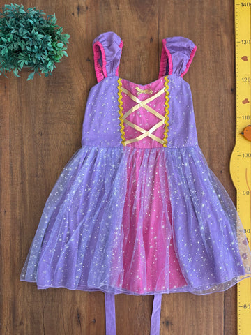 Fantasia Vestido Infantil Rapunzel TAM 4 a 5 Anos 110 cm