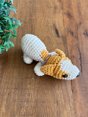 Amigurume Cachorro Corgi de Crochê TAM 17 X 6 cm