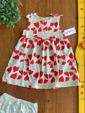 Vestido Infantil Carter's Coração Novo com Etiquetas TAM 18 Meses 79,90