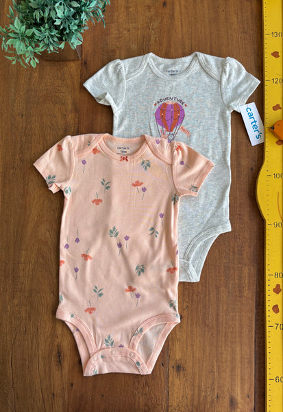 Conjunto Body Carter’s Bebê Flores Novo TAM 18 Meses