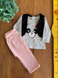 Conjunto Infantil Camiseta com Colete e Calça Teddy Boom TAM 6 a 9 Meses