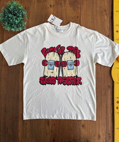 Camiseta Infantil Zara Creme Nova Skate TAM 13-14 Anos