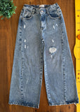 Calças Jeans Wide Leg Kids Denim TAM 9-10 Anos 136 cm