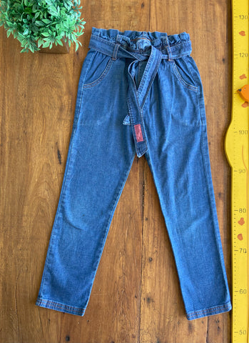Calça Jeans Infantil Feminina Up Baby com Cinto TAM 6 Anos