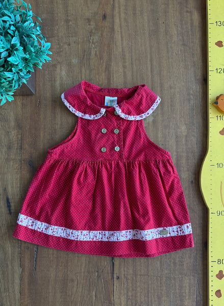 Vestido Vermelho Poá Pulla Bulla TAM 6 a 9 Meses