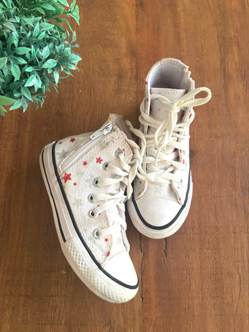 Tênis Infantil All Star Converse Hi Star Branco e Prata TAM 26