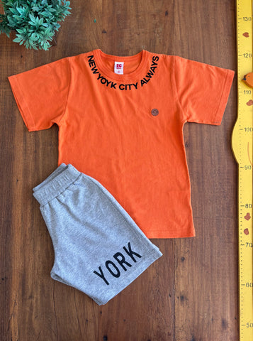 Conjunto Camiseta SG Kids e Bermuda Moletom New York  TAM 6/7 Anos