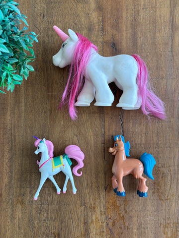 Colecao Nella Trinket e Clod  + Little Pony Branco Cabelo Rosa