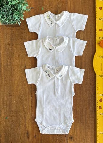 Kit 3 Bodies Elefancy Barco Carrinho Pipa TAM P 3 Meses