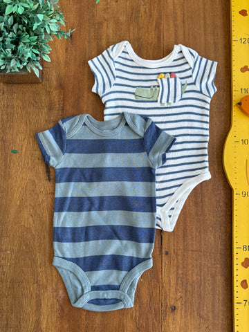 Kit 2 Body Bebe Carter's e Baby Way  TAM 3 Meses