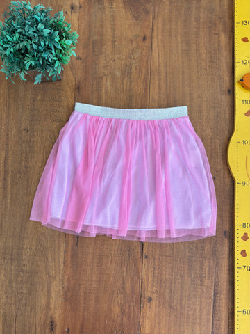 Saia Tule Rosa Fantasia Bem Vestir TAM 10 Anos