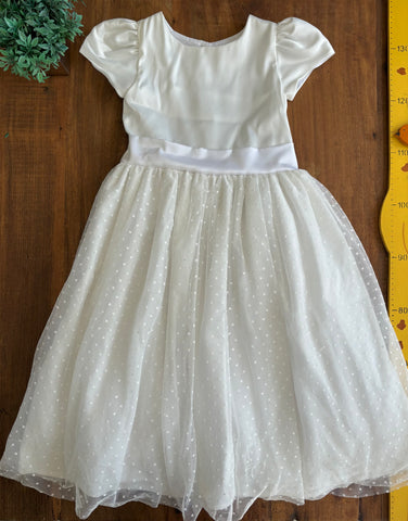 Vestido Daminha Laço e Faixa Cintura TAM 6 Anos