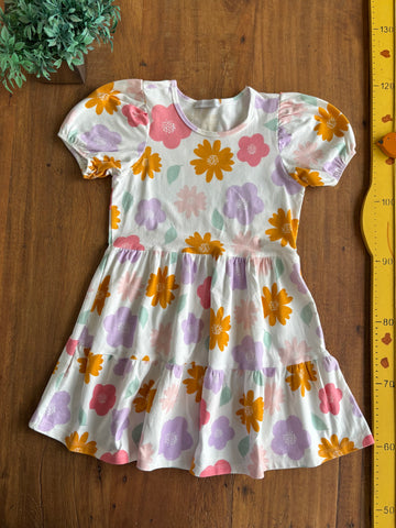 Vestido Infantil Pool Kids Branco Flores TAM 8 Anos